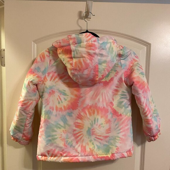 The Children's Place Girls Pink Tie-dye 3 in 1 Puffer Jacket Size 6/7 - Picture 2 of 6